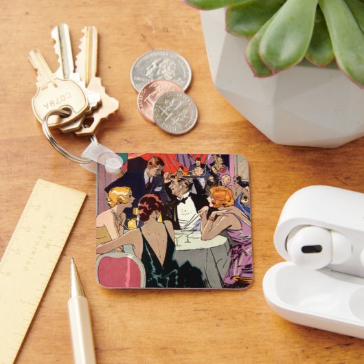 ヴィンテージアールデコカクテルパーティーアットナイトクラブ キーホルダー (デスク)