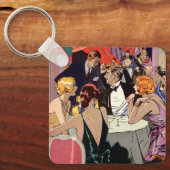 ヴィンテージアールデコカクテルパーティーアットナイトクラブ キーホルダー (正面)