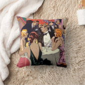 ヴィンテージアールデコカクテルパーティーアットナイトクラブ クッション (ブランケット)