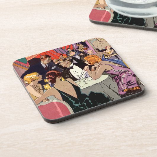 ヴィンテージアールデコカクテルパーティーアットナイトクラブ コースター (左側)