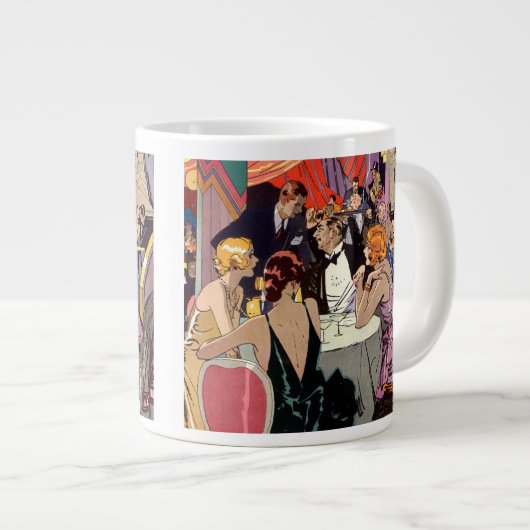 ヴィンテージアールデコカクテルパーティーアットナイトクラブ ジャンボコーヒーマグカップ (正面右)