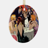 ヴィンテージアールデコカクテルパーティーアットナイトクラブ セラミックオーナメント (右)