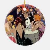 ヴィンテージアールデコカクテルパーティーアットナイトクラブ セラミックオーナメント (裏面)