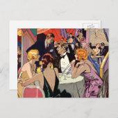 ヴィンテージアールデコカクテルパーティーアットナイトクラブ ポストカード (正面/裏面)