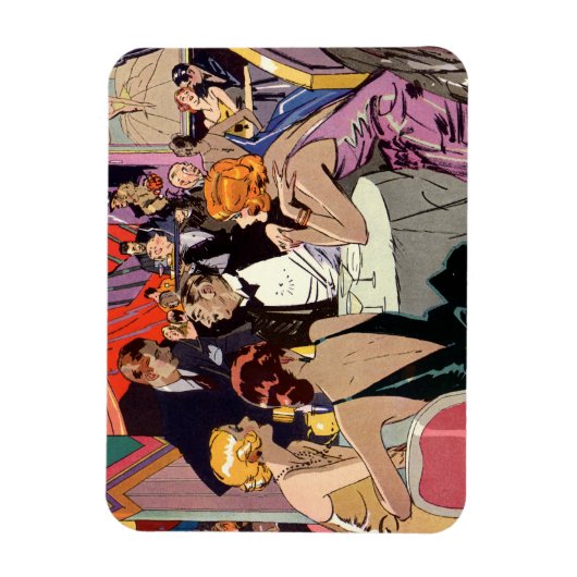 ヴィンテージアールデコカクテルパーティーアットナイトクラブ マグネット (縦)