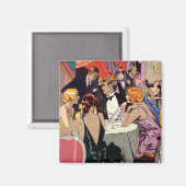 ヴィンテージアールデコカクテルパーティーアットナイトクラブ マグネット (正面/裏面)