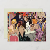 ヴィンテージアールデコカクテルパーティーアットナイトクラブ 招待状 (正面/裏面)