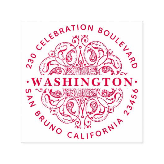 ヴィンテージアールデコカスタムモチーフ差出人住所 セルフインキングスタンプ (デザイン)