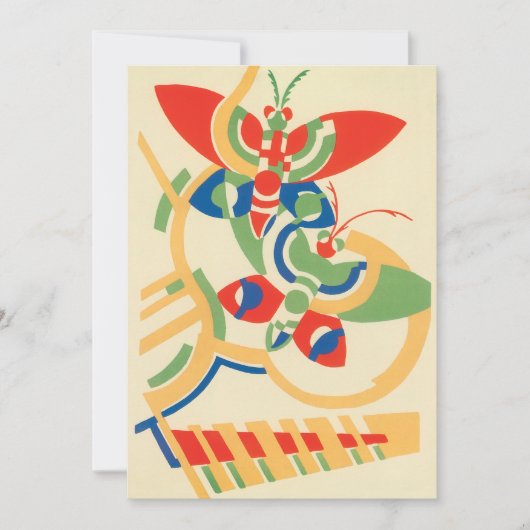 ヴィンテージアールデコガーデン蝶招待状 (正面)