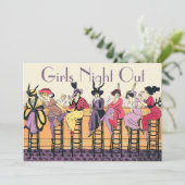 ヴィンテージアールデコガールズナイトアウト招待状 招待状 (スタンド正面)
