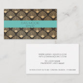 ヴィンテージアールデコギャツビー扇形の幾何学的パターン 名刺 (正面/裏面)