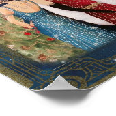 ヴィンテージアールデコクリスマス女性 ポスター (角)