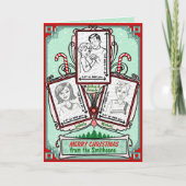 ヴィンテージアールデコクリスマス3枚写真立て シーズンカード (正面)