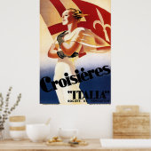 ヴィンテージアールデコクルーズ広告ポスター ポスター (キッチン)