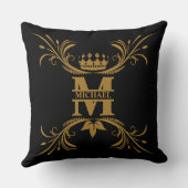 ヴィンテージアールデコゴールデンネームモノグラム クッション (裏面)