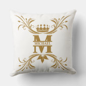 ヴィンテージアールデコゴールデンネームモノグラム クッション (裏面)