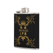 ヴィンテージアールデコゴールデンネームモノグラム フラスク (左)