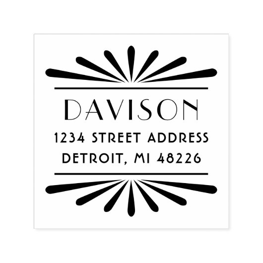 ヴィンテージアールデコシェルフレーム差出人住所 セルフインキングスタンプ (デザイン)