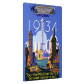 ヴィンテージアールデコシカゴ1934ワールドフェア・ポスター クリップボード (右)