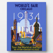 ヴィンテージアールデコシカゴ1934ワールドフェア・ポスター フォトプラーク (正面)