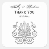 ヴィンテージアールデコシルバープルメアラベスク スクエアシール (正面)