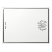 ヴィンテージアールデコシルバープルメアラベスク ノートパッド (正面)