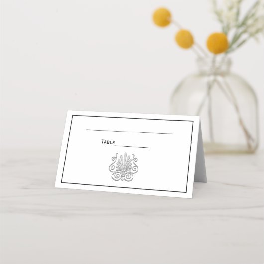 ヴィンテージアールデコシルバープルメアラベスク プレイスカード (裏面)