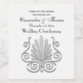 ヴィンテージアールデコシルバープルメアラベスク ワインラベル (シングルラベル)