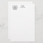 ヴィンテージアールデコシルバープルメアラベスク 便箋 (正面/裏面)