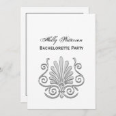 ヴィンテージアールデコシルバープルメアラベスク 招待状 (正面/裏面)