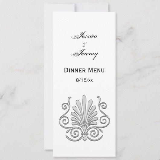 ヴィンテージアールデコシルバープルメアラベスク 招待状 (正面)