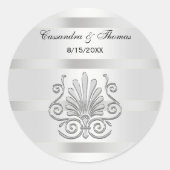 ヴィンテージアールデコシルバープルームR封筒用シール ラウンドシール (正面)