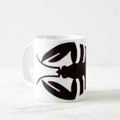 ヴィンテージアールデコシーフードロブスターインブラック コーヒーマグカップ (正面左)