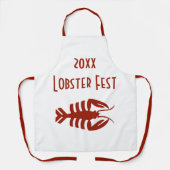 ヴィンテージアールデコシーフードロブスターイン赤 エプロン (正面)