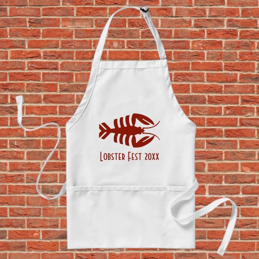 ヴィンテージアールデコシーフードロブスターイン赤 スタンダードエプロン