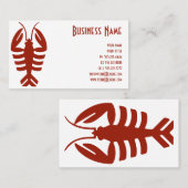 ヴィンテージアールデコシーフードロブスターイン赤 名刺 (正面/裏面)