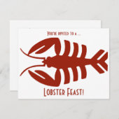 ヴィンテージアールデコシーフードロブスター饗宴パーティー 招待状 (正面/裏面)
