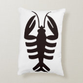 ヴィンテージアールデコシーフード、ロブスターイン黒 アクセントクッション (裏面(縦))