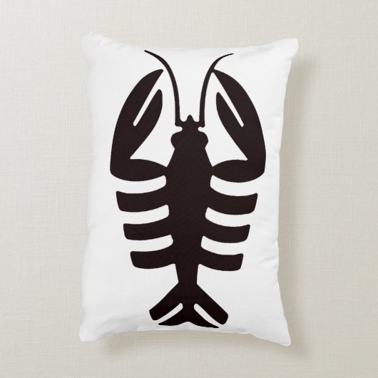 ヴィンテージアールデコシーフード、ロブスターイン黒 アクセントクッション (裏面(縦))