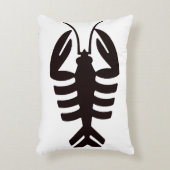 ヴィンテージアールデコシーフード、ロブスターイン黒 アクセントクッション (正面(垂直))