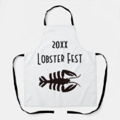 ヴィンテージアールデコシーフード、ロブスターイン黒 エプロン (正面)