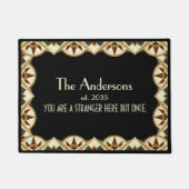 ヴィンテージアールデコジオメトリファミリ名 ドアマット (正面)