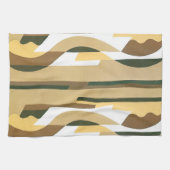 ヴィンテージアールデコジャズカーブパターン秋の色 キッチンタオル (横)