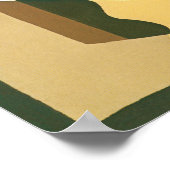 ヴィンテージアールデコジャズカーブパターン秋の色 ポスター (角)