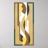 ヴィンテージアールデコジャズカーブパターン秋の色 ポスター (正面)