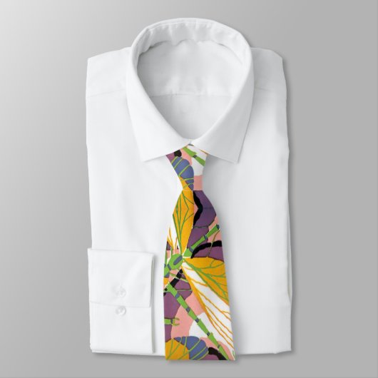 ヴィンテージアールデコジャズポチョアガーデンドラゴンフライ ネクタイ (タイ)