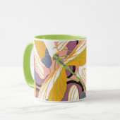 ヴィンテージアールデコジャズポチョアガーデンドラゴンフライ マグカップ (正面左)