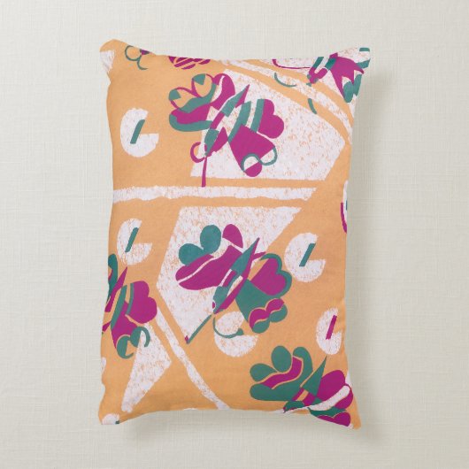 ヴィンテージアールデコジャズポチョアガーデンバタフライ アクセントクッション (裏面(縦))
