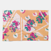 ヴィンテージアールデコジャズポチョアガーデンバタフライ キッチンタオル (横)