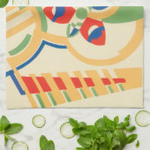 ヴィンテージアールデコジャズポチョアガーデンバタフライ キッチンタオル (折り畳み)